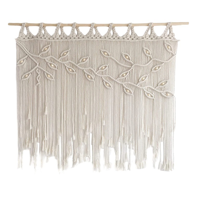 Bohemian Hand-woven Leaf Curtain Homestay Room Wall Decoration Window Curtain Door Curtain Foreign Trade New Style