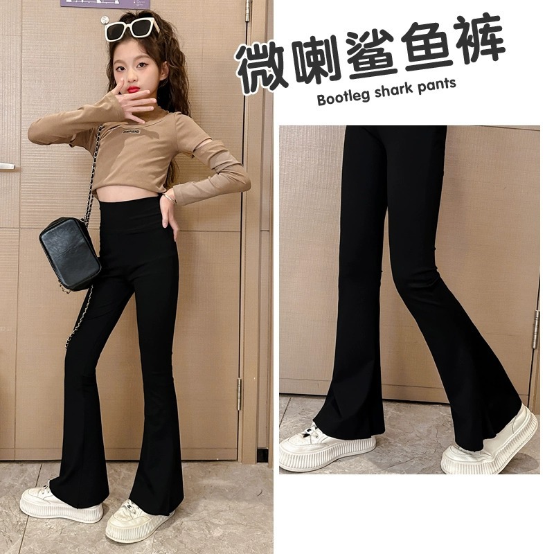 Picture of Girls' Pants 2025 Autumn and Summer Elastic Thin Shark Pants for Older Children, Spring and Autumn Leggings, Cross-Border E-Commerce
