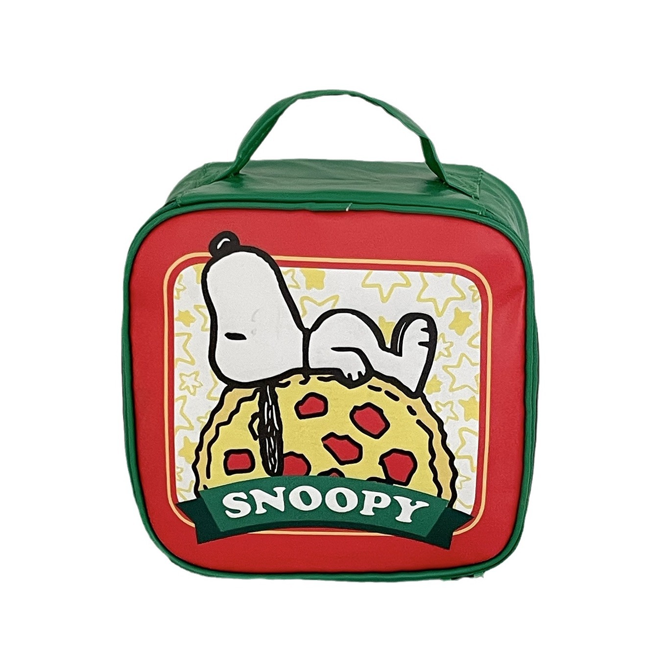 Picture of Green Snoopy Cosmetic Bag Double-sided Printed Pizza Dog Travel Portable Large Capacity Portable Storage Bag
