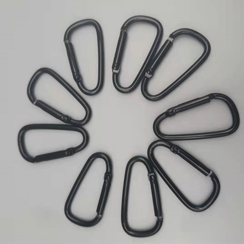 No. 5 D type all black 46mm carabiner outdoor aluminum alloy hanging buckle tent backpack Quick hanging metal buckle wholesale