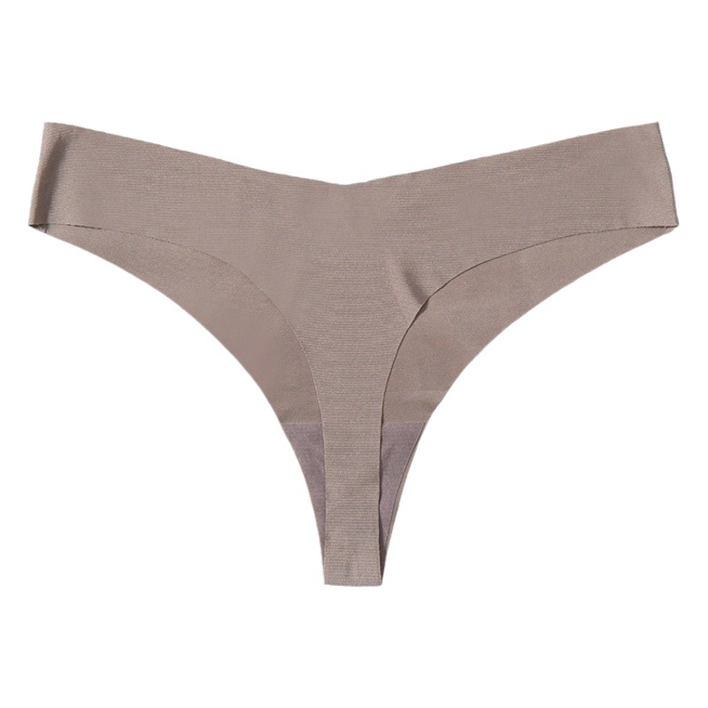 Cross-border Ice Silk seamless thong Pearl V cut fashion underwear women's 2XL pants soft and comfortable sexy T pants