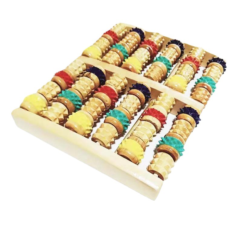 Picture of Supply wooden massager roller foot massager wooden L color six rows