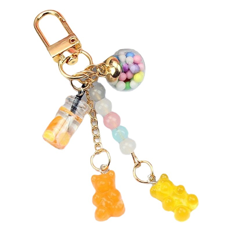Girl heart cute ins candy airpods rainbow soft candy bear soft case earphone protective case pendant keychain