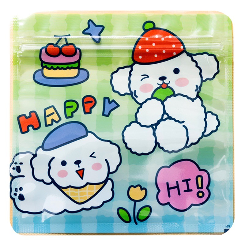 New Year Cartoon Cute Rabbit Self-sealing Bag Primary School Students Creative Stationery Storage Bag Girl Jewelry Hairpin Packaging Bag