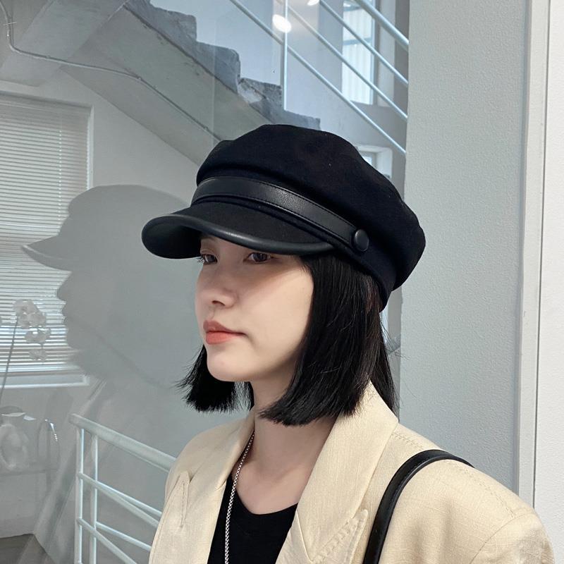 Japanese hat ins Internet celebrity woolen beret female autumn and winter British peaked Korean style versatile octagonal hat
