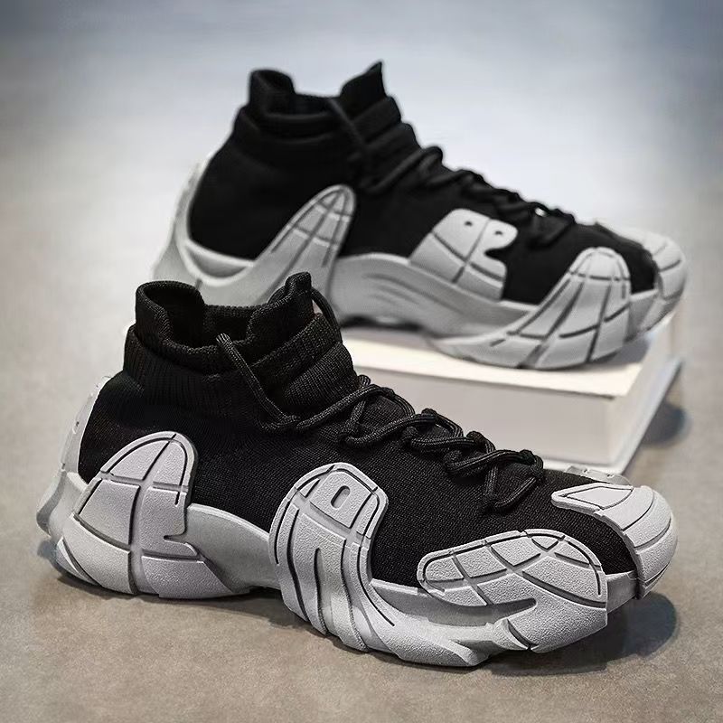 Spring and Summer New Breathable Elastic sneaker Eight-claw Trendy Shoes 2025 Men's Slip-on Comfortable Breathable Casual Shoes