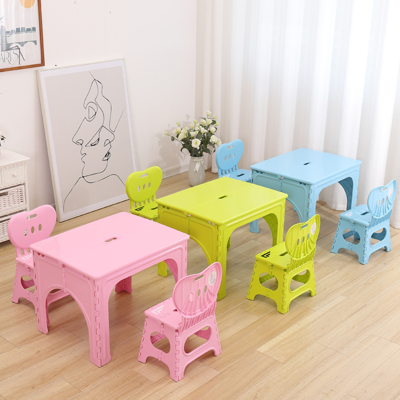 Children's Toy Table Foldable Kindergarten Small Table Home Baby Writing Desk Plastic Portable Portable Table