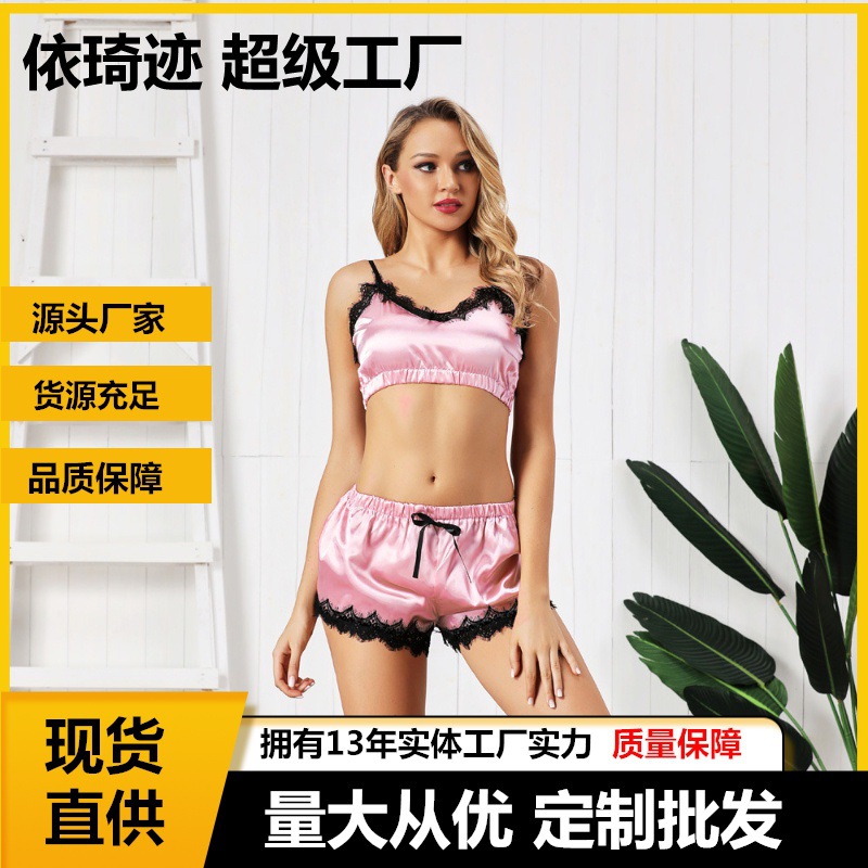 Europe and the United States cross-border explosions sexy lace sexy underwear strap three-point chest lace underwear set Wholesale