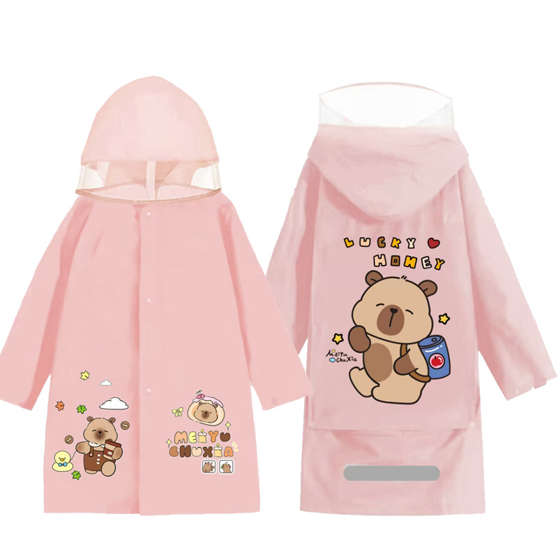 Picture of Kidsren's Whole Body Primary and Secondary School Students' Enlarged Schoolbags Baby Ponchos Thickeneded Long Waterproof Kindergarten Raincoats