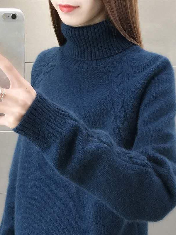Picture of Lazy Style Turtleneck Women's Sweater Loose Outer Wear 2023 New Autumn and Winter Bottoming Shirt Thickeneded Top