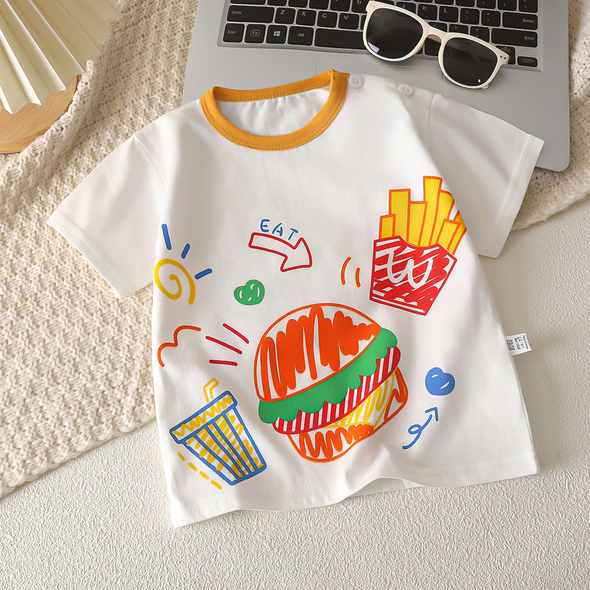 Picture of Children's Short-sleeved T-shirt Cotton New Children's Summer Baby Clothes Boys' Thin Girls' Top Summer Children's Clothing