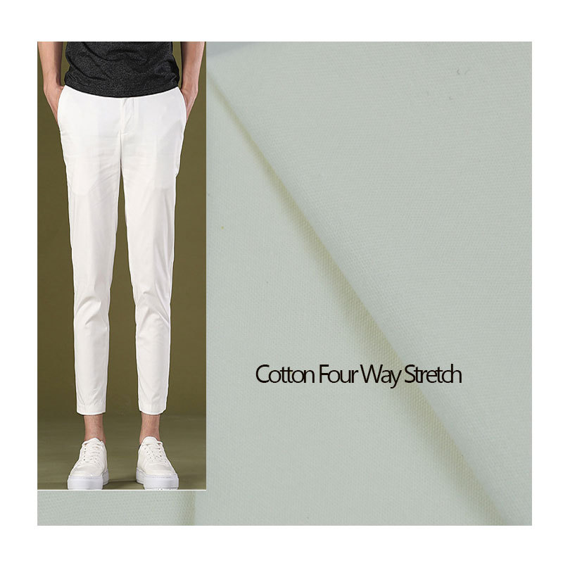Cotton Four-Way Stretch Plain Fabric 170Gsm Spring and Summer Outwear Casual Pants Fabric
