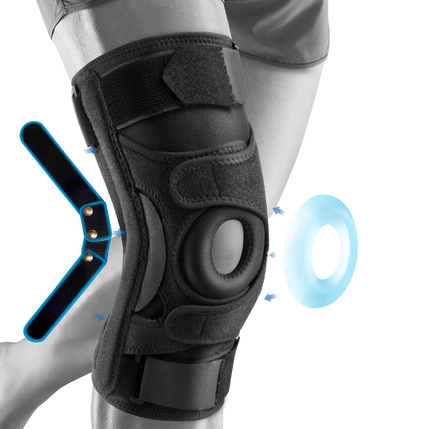 Neoprene Knee Pad Hardware Support Strip Sports Knee Pad Diving Material Pad Breathable Comfortable Amazon Hot Sale