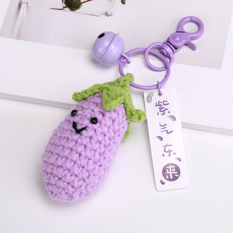 Picture of Wool knitted fruit keychain pendant avocado watermelon mango kiwi fruit hanging bag accessories gift