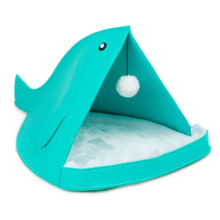 Four Seasons Available Pet Kennel Kennel Removable and Washable Shark Felt Pet Nest Teddy Cat Winter Pet Bed
