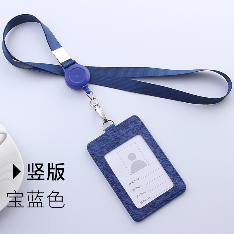 Job Card Lanyard Work Protective Cover Work Card Access Card Employee's Certificate Card Cover Chest Card Factory Card School Card with Lanyard