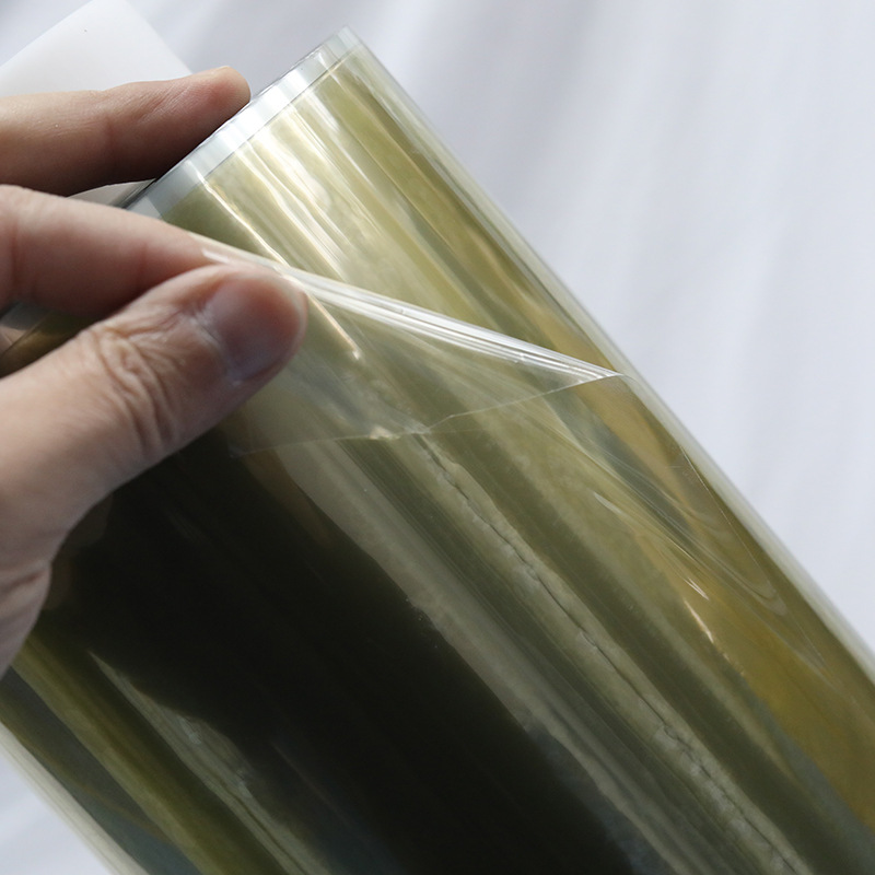 Picture of Supply PET brown high viscosity protective film PET transparent golden electrostatic film cutting high temperature resistant high viscosity protective film