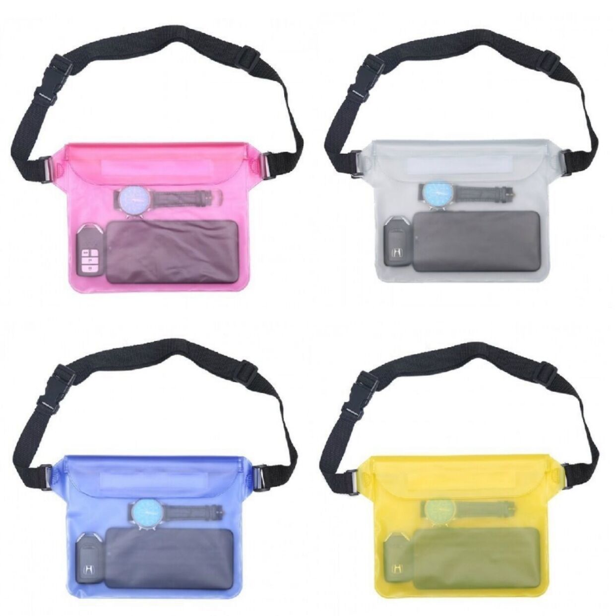 Picture of Cross-border large mobile phone waterproof bag drifting diagonal waterproof waist bag swimming pvc sealed mobile phone case transparent