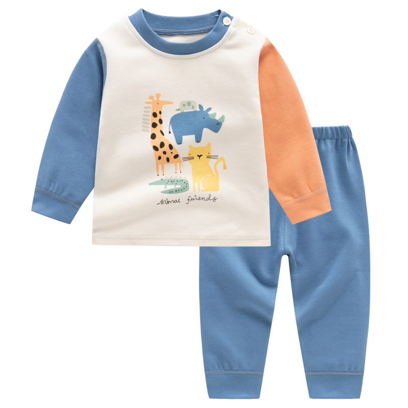 Picture of Children's autumn and winter Shu velvet Korean style clothing autumn clothes long pants boneless baby underwear home suit two pieces in stock