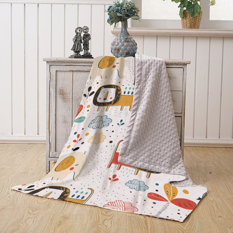 Picture of Baby Blanket Autumn and Winter Baby Blanket Coral Fleece Air-conditioning Blanket Bean Blanket Swaddling Children's Blanket Blanket