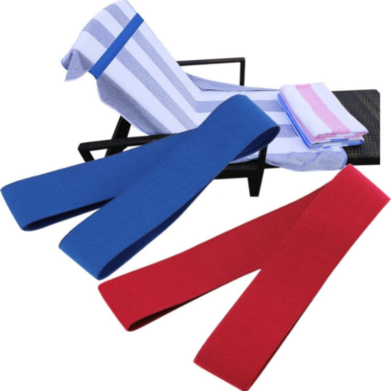 Beach towel holder windproof towel belt elastic towel holder elastic chair entrainment swimming pool leisure chair fixed strap