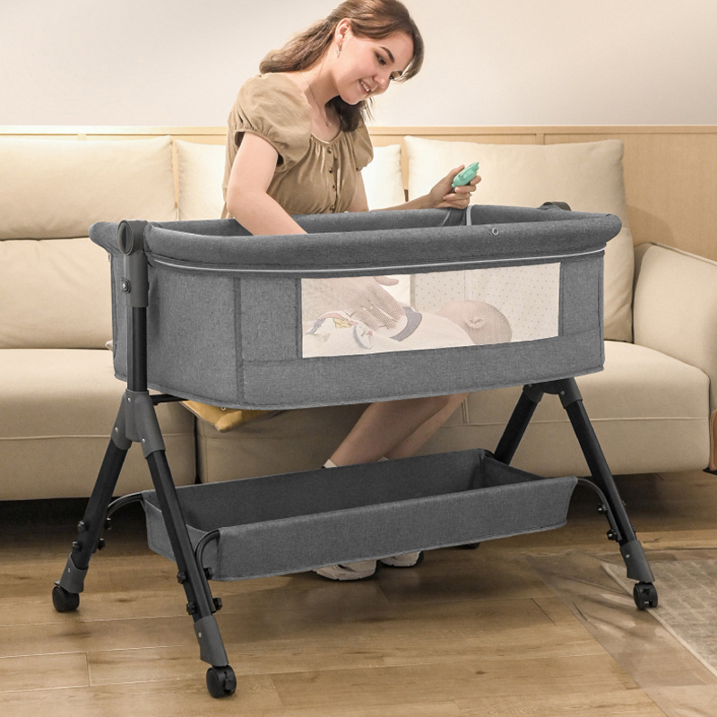 Wholesale baby crib movable portable cradle bed foldable multi-function splicing big bed newborn BB bed