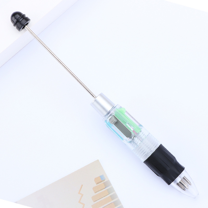 Picture of Factory Direct four-color beaded pen DIY multi-color refill ballpoint pen key mark press plastic gift pen