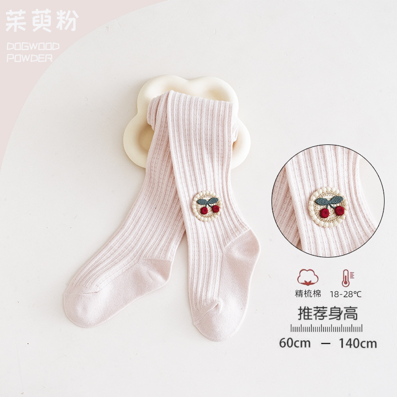 Picture of Baby pantyhose children's leggings 2023 spring and summer a cherry combed cotton baby bottoming socks spot wholesale