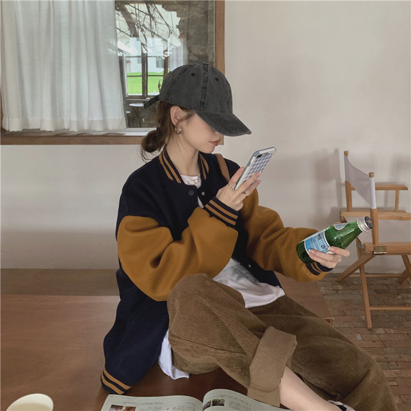 Picture of American Style Retro Baseball Suit Coat Women's 2023 Autumn and Winter New Niche All-match Casual High-end Western Style Top