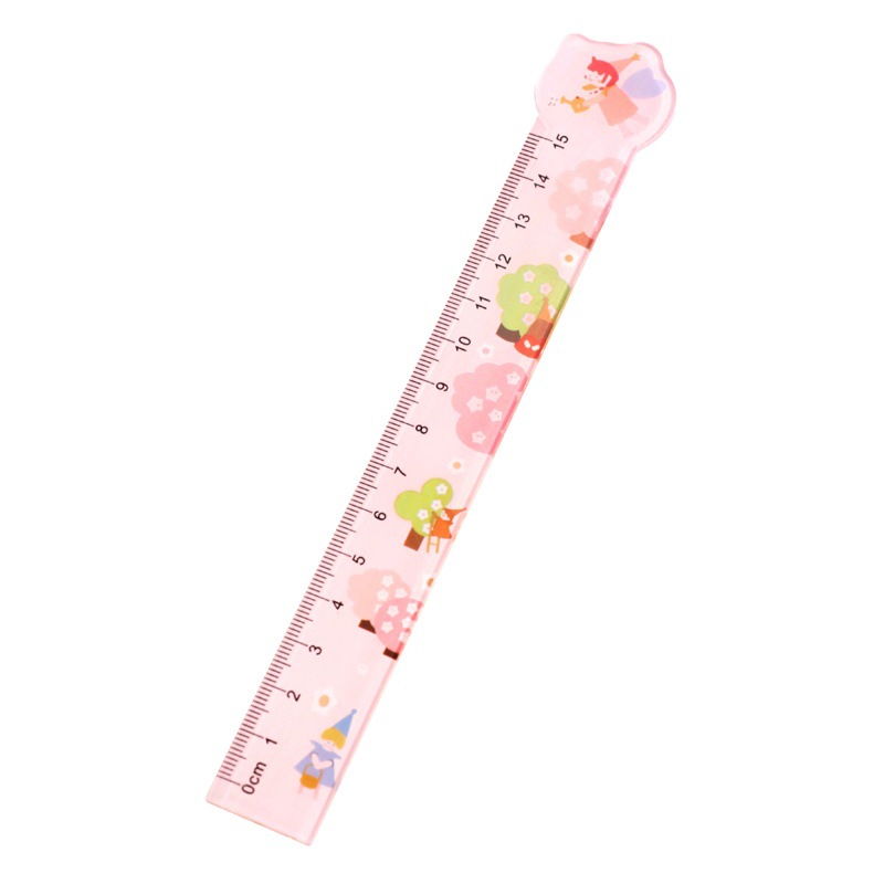 Cute Special-Shaped Ruler Kindergarten Stationery Prize Drawing Measurement Tool Creative Cartoon 15cm Plastic Ruler