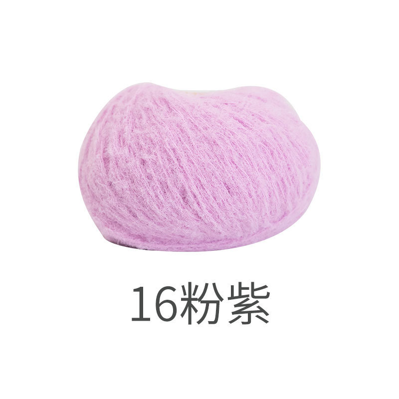 Picture of Snow Fear Cotton Candy Imitation Wool Felt Line Hairpin Hand-woven Bag Doll Crochet Material Bag Wool Ball