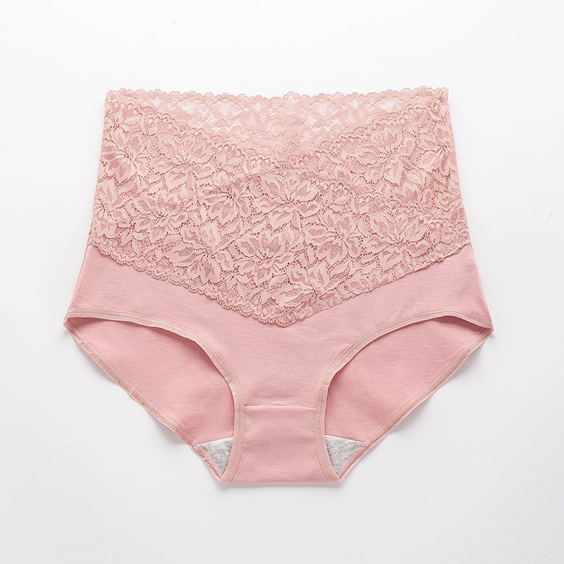 Picture of New V Neck High-Waisted Underwear for Women, Pure Cotton, Antibacterial Crotch Lace, Hot Temptation, Girls' Tummy Control Briefs 8808