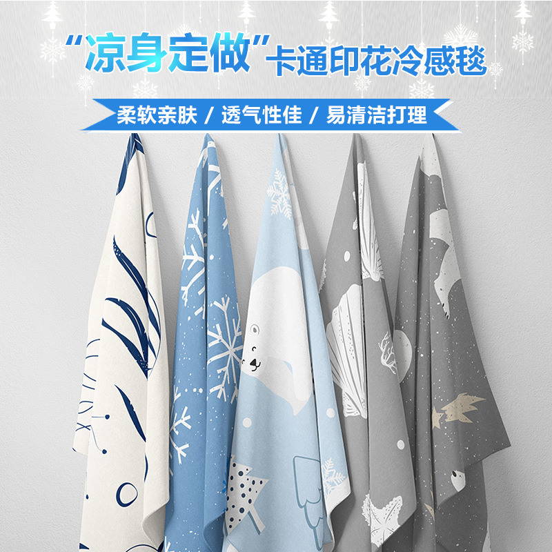 Amazon wish cross-border hot printing cold blanket cold blanket summer quilt Cooling Blanket wholesale