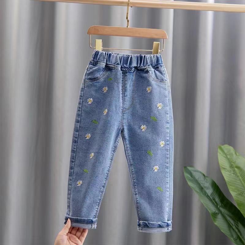 Picture of Girls' Pants Korean Jeans Women's Micro Denim Pants Fashion Split Stretch Girls' Spring and Autumn Jeans