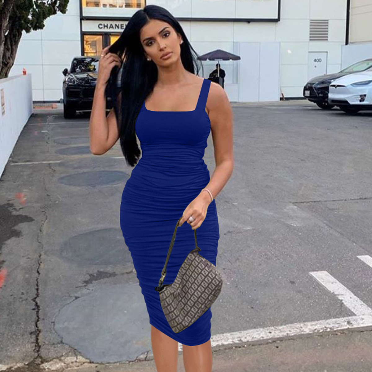 [Main International] Sweet and Hot Girl Small Sexy dress Women's Summer High-end Pleated Backless Sling Skirt