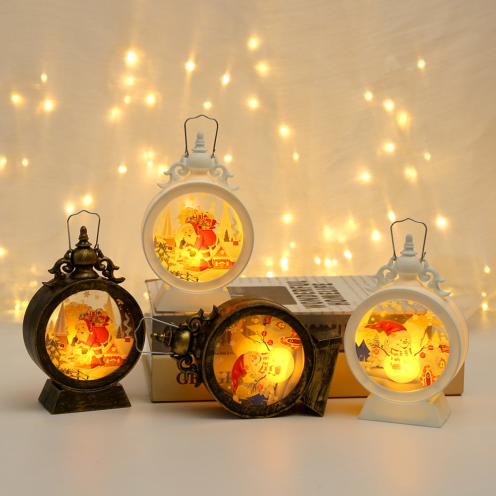 Picture of Cross-border Christmas decorations wind lamp LED retro portable lamp Christmas gift lighting scene layout ornaments