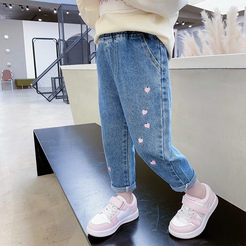 Picture of Girls' Pants Korean Jeans Women's Micro Denim Pants Fashion Split Stretch Girls' Spring and Autumn Jeans