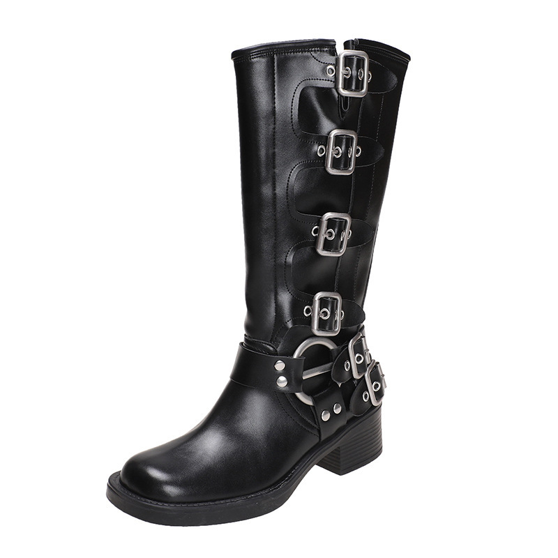 Picture of female boots very good collocation! Boots Women American Style Vintage Martin Boots Brown High Boots Long Boots Western Cowboy Boots