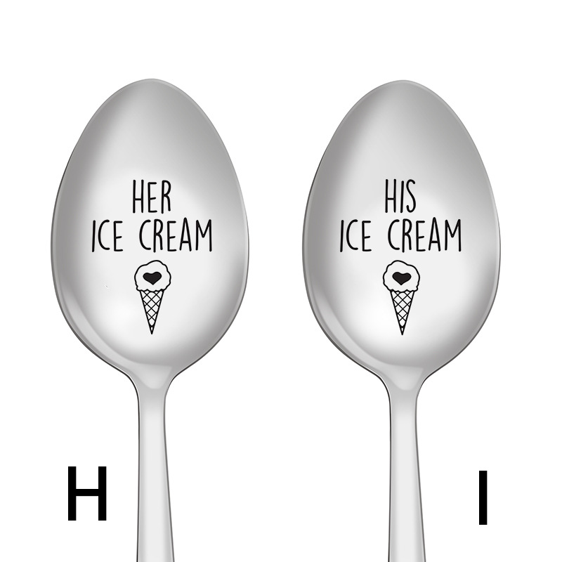 Picture of Long-Handled Stainless Steel Spoon, New Creative Mixing Spoon, Various Patterns and Engravings, Household Tableware Manufacturer Wholesale