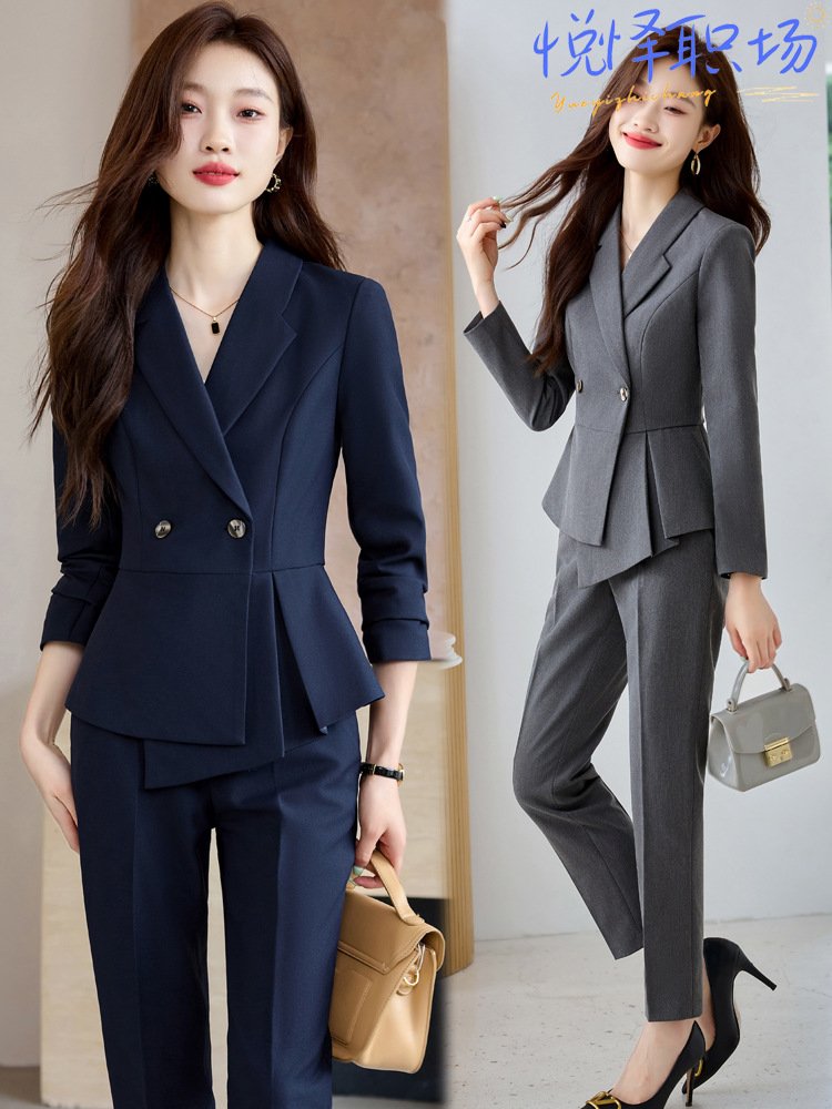 High-end Suit Jacket Women's Autumn Thick Winter High-end Business Wear Interview Dress Suit suit Work Clothes