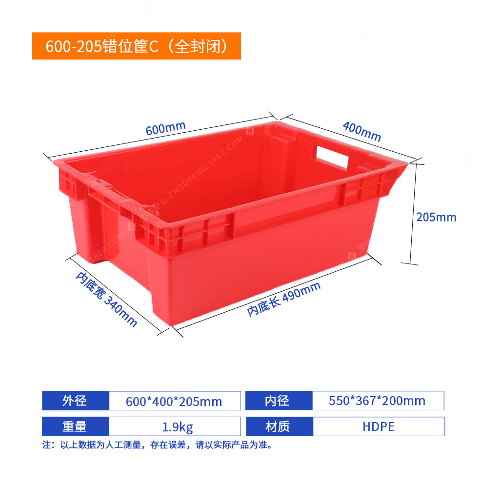 Picture of Plastic dislocation basket cold storage full semi-closed solid dislocation frame can be inverted nesting aquatic plastic basket group purchase to buy vegetables