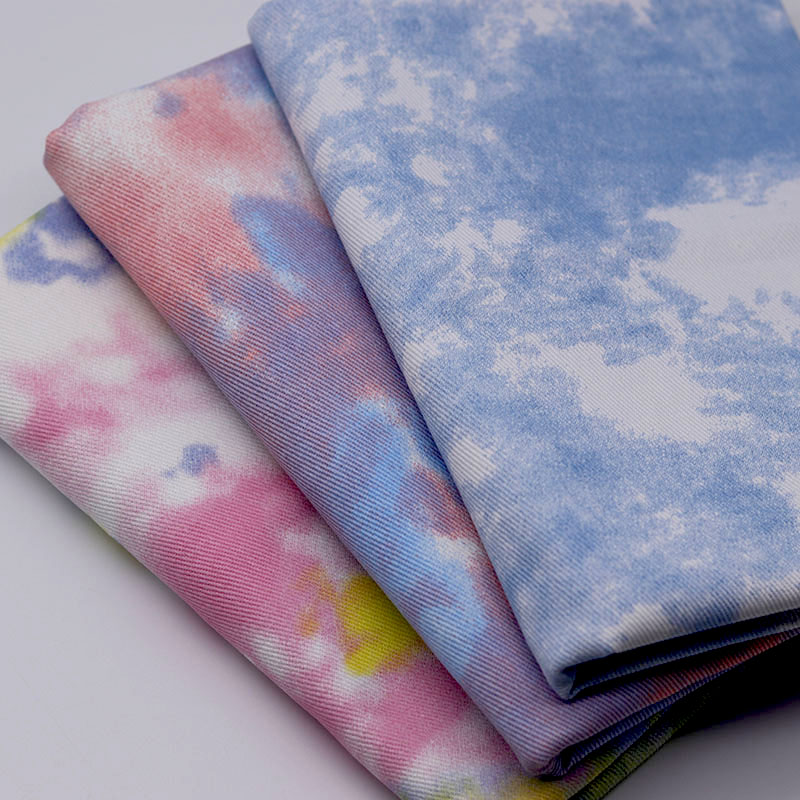 Picture of Color tie-dye twill cotton fabric Denim fabric clothing fabric diy handmade clothes thickening