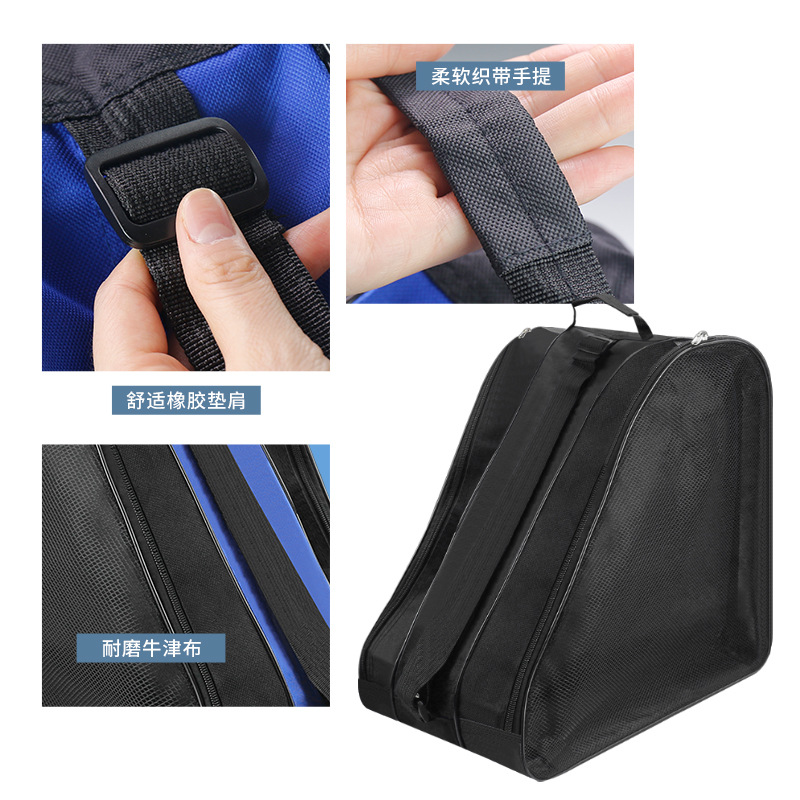 Picture of Thickened three-layer skate bag can hold a full set of in-line wheel bag single-shoulder roller skate bag triangle roller skate shoe bag wear-resistant