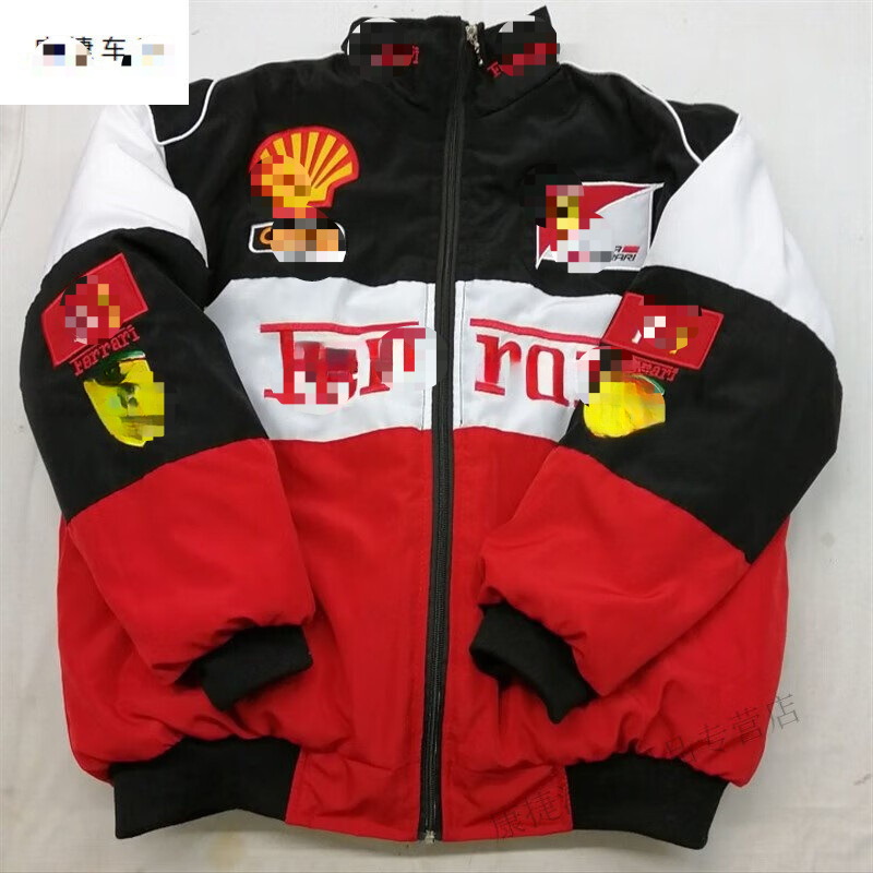 F1 Racing Suit Motorcycle Riding Suit Casual Jacket Retro American Hip Hop Embroidered Jacket Cotton Coat Autumn and Winter