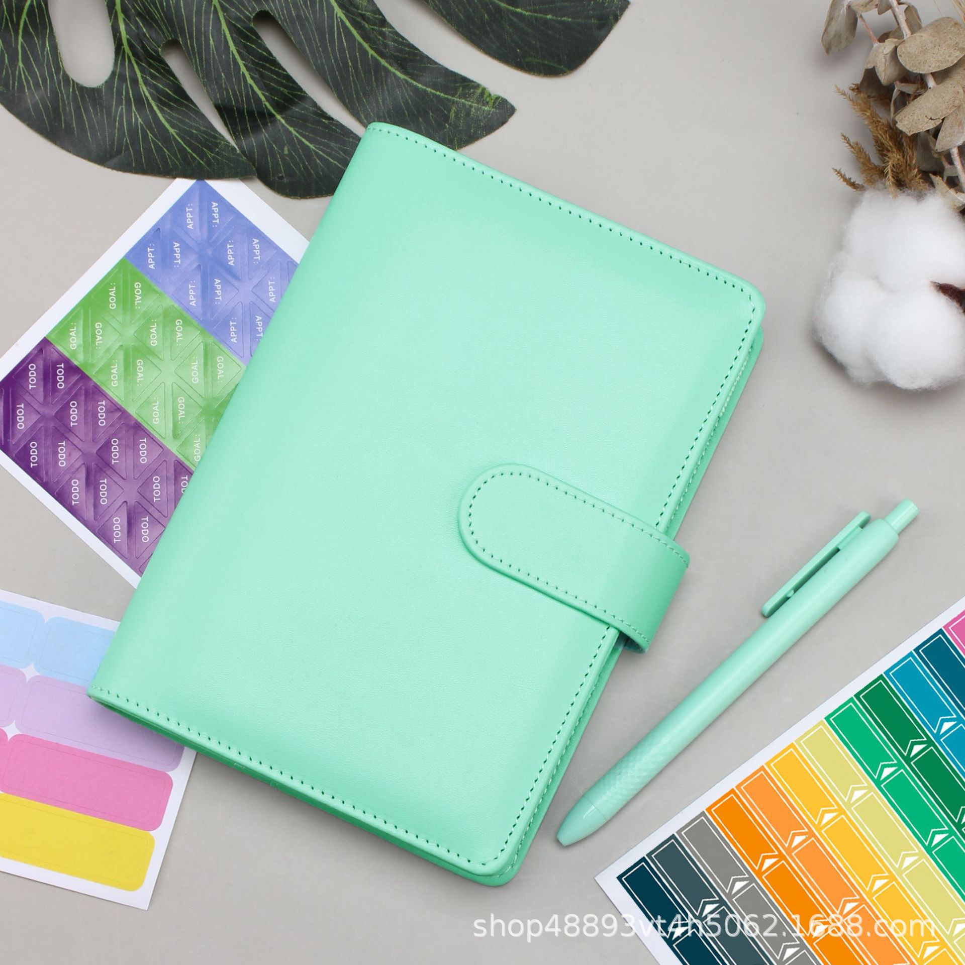 Picture of Macaron A6 Binder Accounting Notebook Planner Cash Budget Planner Japanese and Korean Cute Style