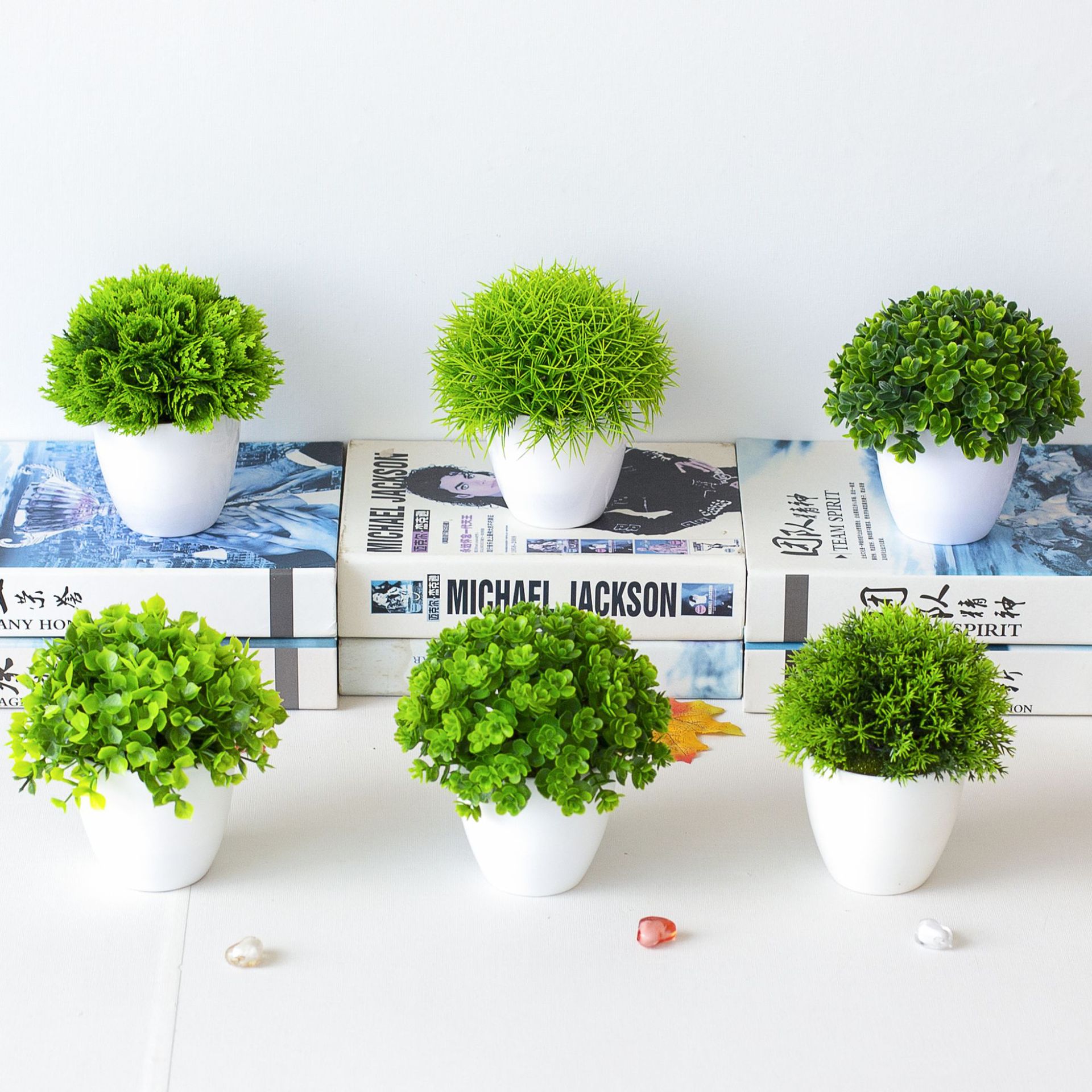 Picture of Simulated Plant Bonsai Desktop Artificial Flower Plant Ornaments Flower Ball Grass Ball Potted Home Decoration Small Ornaments