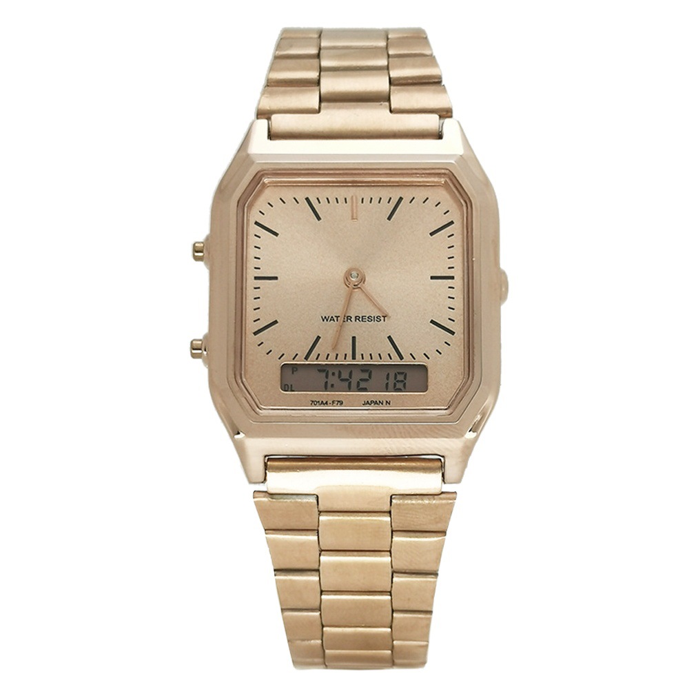 Non-woven AQ230W electronic watch classic retro steel belt small gold watch wholesale watch waterproof men's alloy