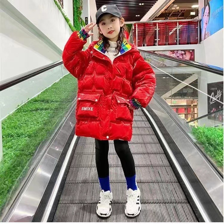 Picture of Girls' Cotton-Padded Clothes, Kidsren's Glossy Wash-Free Outwears, Down-Padded Outwears, 2024 New Winter Clothes, Stylish Big Kidsren's Winter Cotton-Padded Jackets