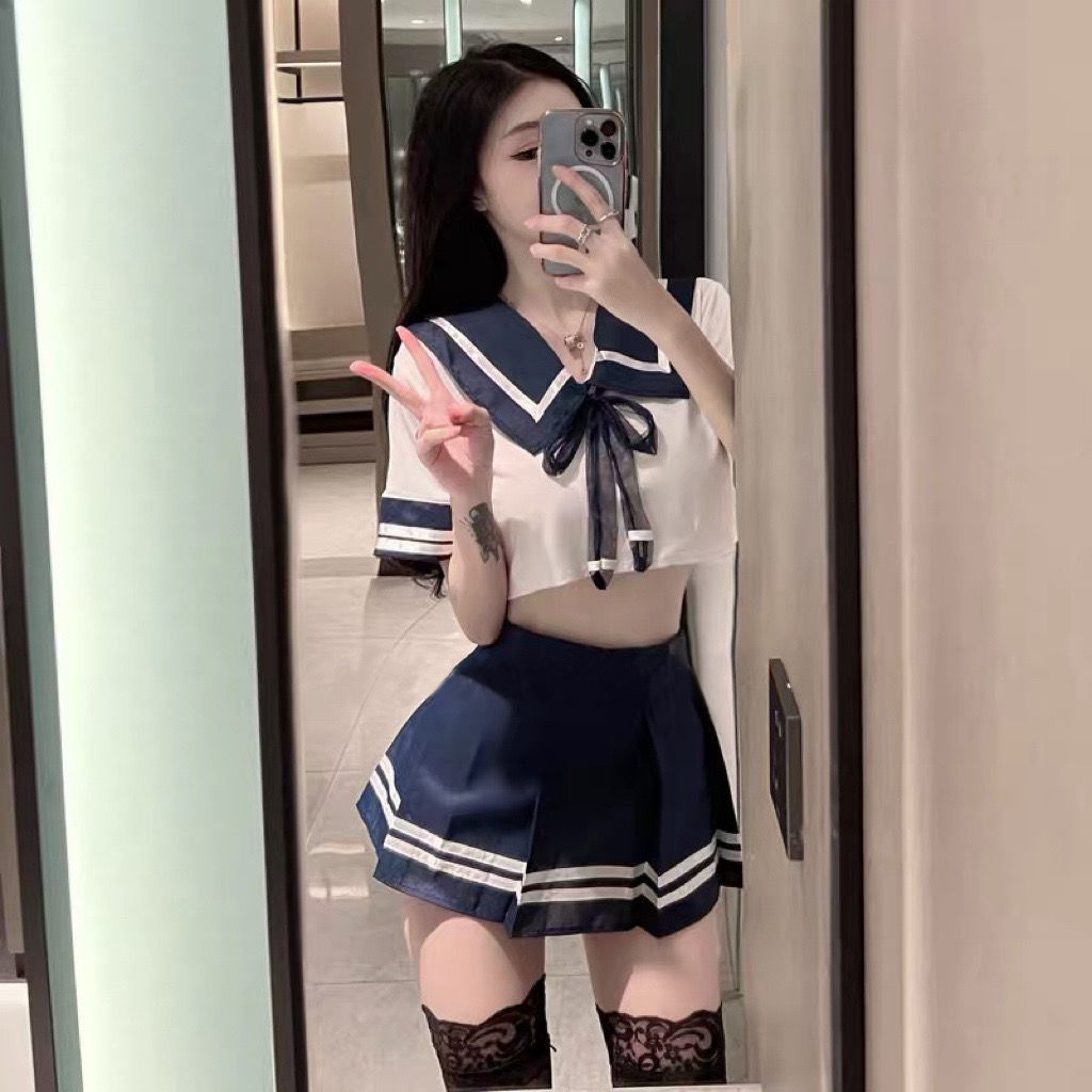 Sexy lingerie sexy girl student uniform temptation role playing sailor maid JK two-piece female