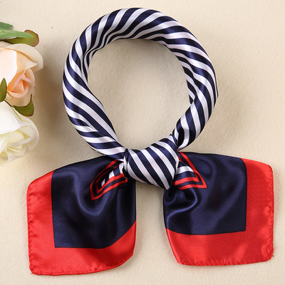 Picture of Small Square Scarf Korean Professional Silks and Satins Versatile Bank Stewardess Train Member Business Fashion Decorative Women's Scarf